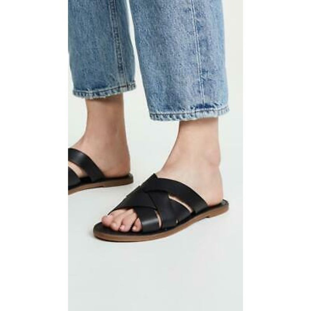 Madewell Boardwalk Woven Slide Black Sandal Sz 7
